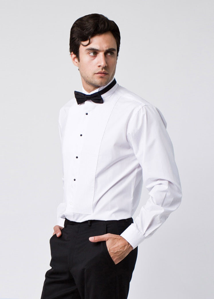 Marquis wing tip collar tuxedo dress shirt with bow tie – The ...